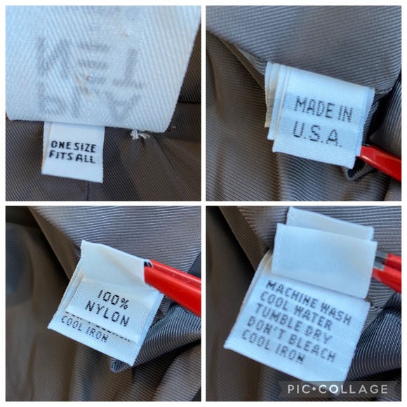 Gray/Taupe Nylon Cape Jacket One Size Made In USA - Picture 16 of 16